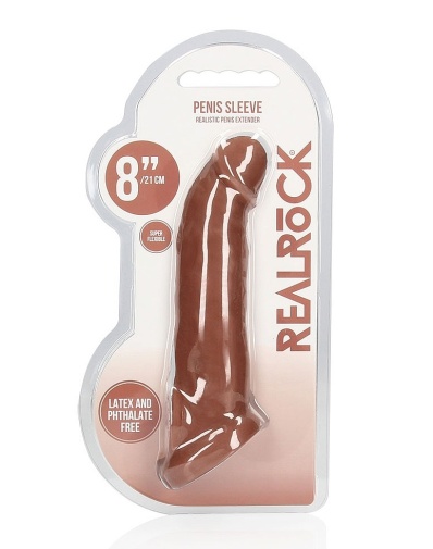 RealRock - Penis Sleeve 8" - Brown photo