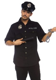 Leg Avenue - 男性警察服裝4件套 - 黑色 - 中/大碼 照片