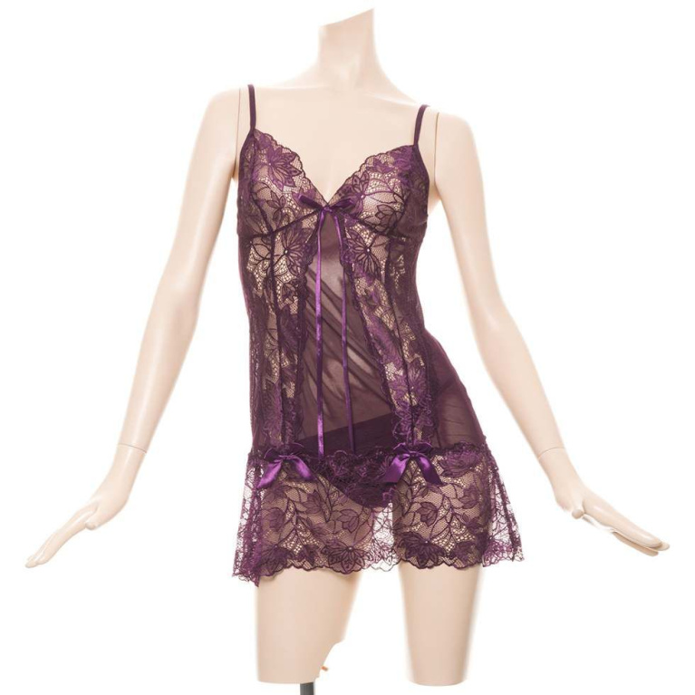 Costume Garden - GB-289 蕾絲透視連衣裙 - 紫色 照片