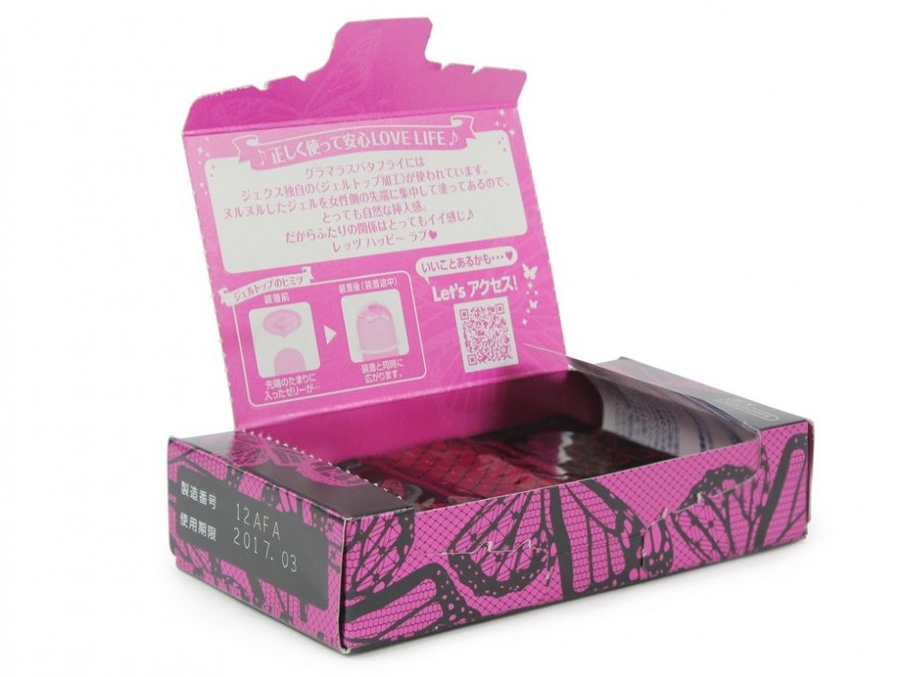 The condom has a special lubricant that turns warm when gets... Jex - Glamourous Butterfly Hot Type 12's Pack photo-5