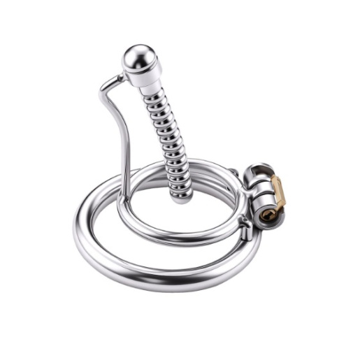 MT - Urethral Catheter Cock Cage - Silver photo