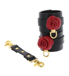 Taboom - Wild Roses Hand Cuffs - Black 照片