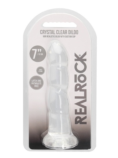 RealRock - 7" Wave Non-Realistic Dildo - Clear photo