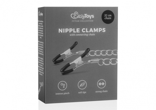 Easytoys - Nipple Clamps w Chain - Silver photo