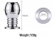 MT - Hollow Anal Plug 70x40mm - Silver photo-6