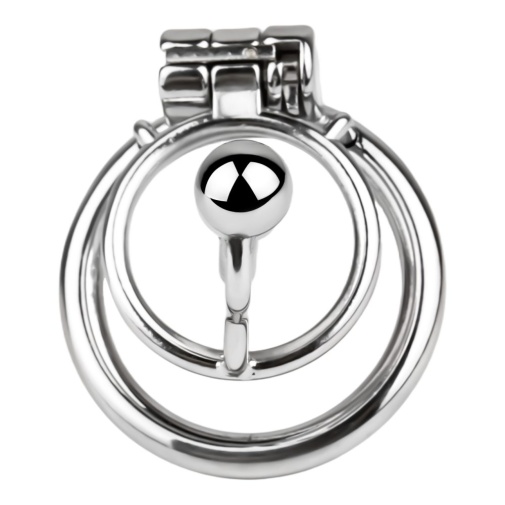 FAAK - Chastity Cage w Urethral Plug - Silver 照片