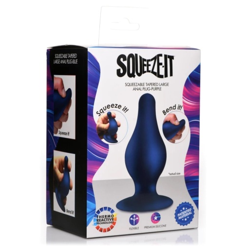 Squeeze-It - Tapered Anal Plug L - Blue photo