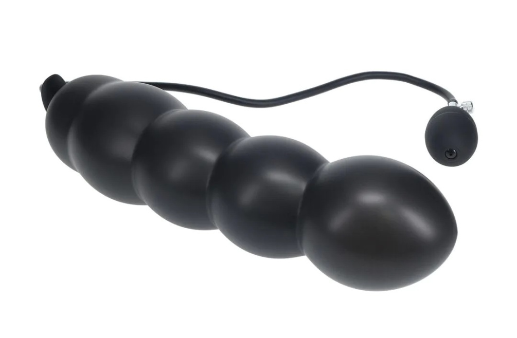 Levelz - 珠炼式充气后庭塞 - 黑色 照片-2
