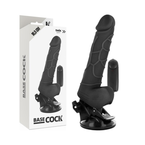 Basecock - Vibro Dildo w Balls 18.5cm - Black 照片