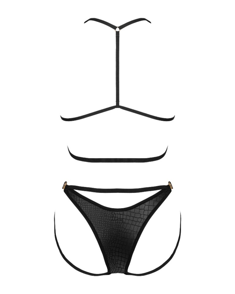 Obsessive - Cobra Nive 內衣套裝 - 黑色 - 大碼/加大碼 照片