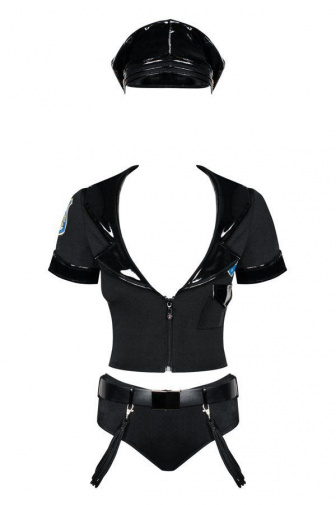 Obsessive - 女警服装 5件装 - 黑色 - S/M 照片