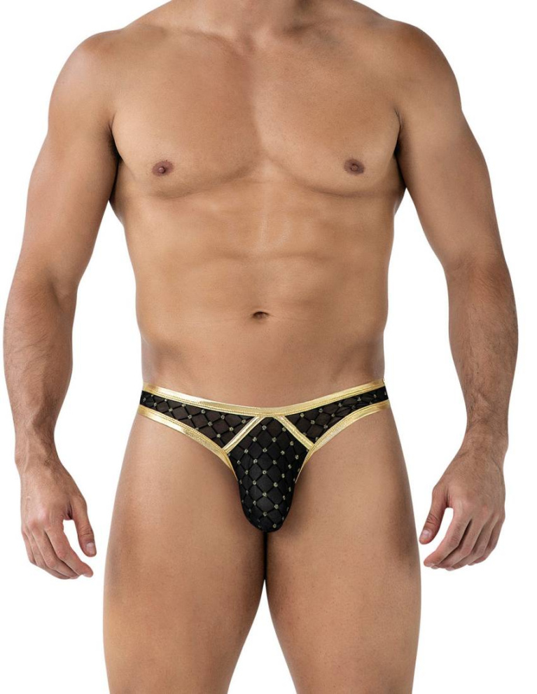 Cut4men - Point Thong - Black/Gold - S photo