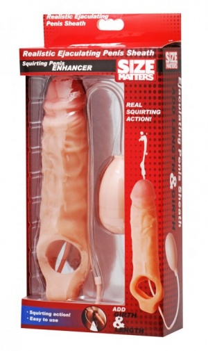 Size Matters - Realistic Ejaculating Penis Enlargement Sheath - Flesh photo