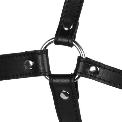 Ouch - Xtreme Head Harness w Solid Ball Gag - Black photo