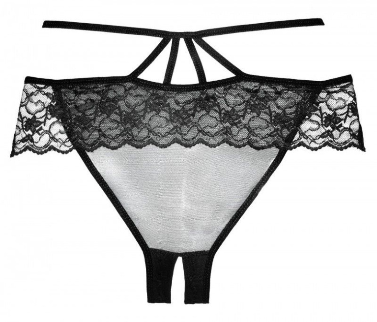 Allure - Crotchless Angel Panty - Black photo