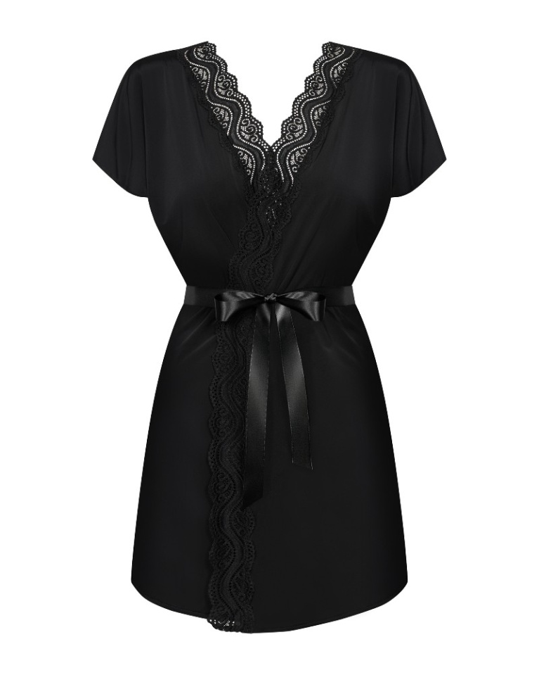 Obsessive - Diyosa Peignoir - Black - XXL photo