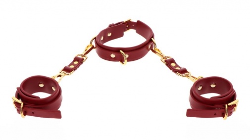 Taboom - D-Ring Collar w Wrist Cuffs - Red photo
