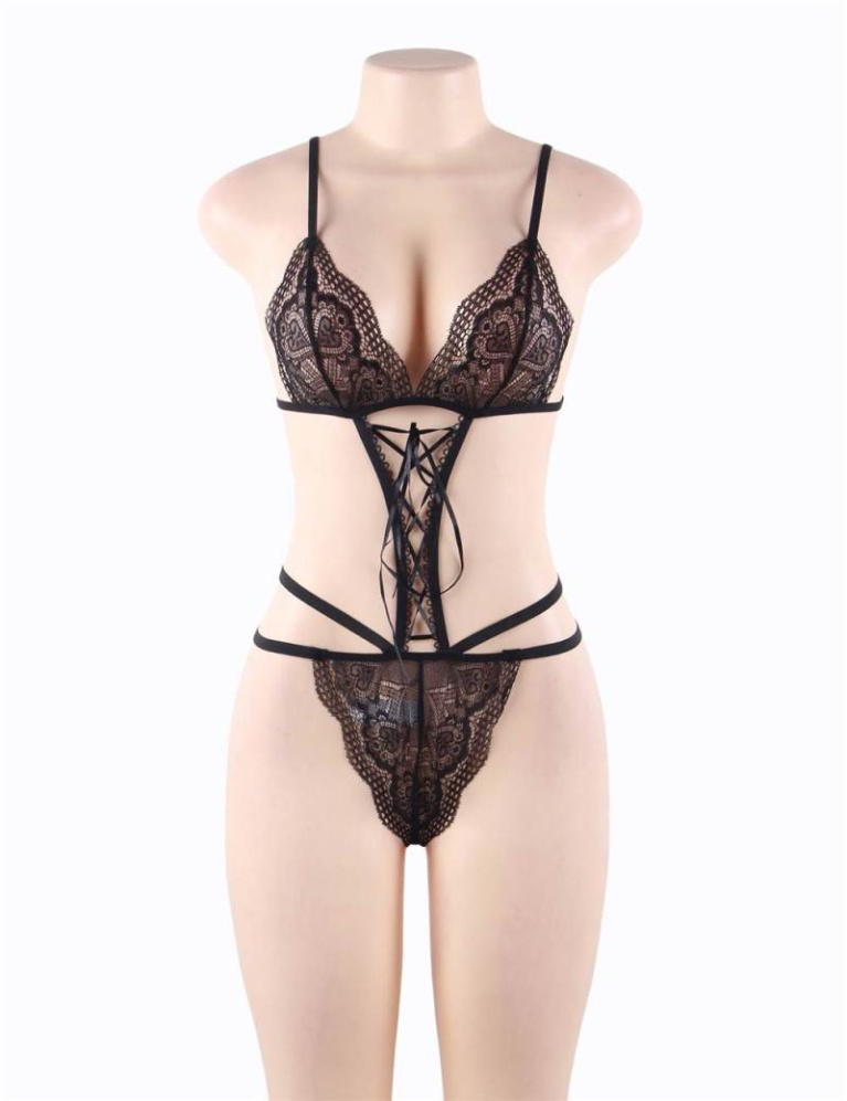 Ohyeah - Charming Lace Teddy - Black - XL photo