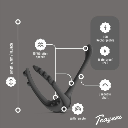Teazers - Triple Prostate Vibrator - Black photo