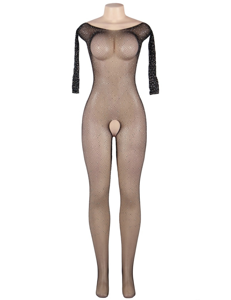 Ohyeah - Fishnet Diamonds Bodystocking - Black - M photo