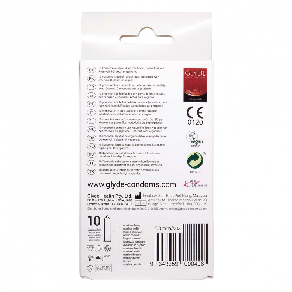 Glyde Vegan - Ultra Condoms 10's Pack photo-5