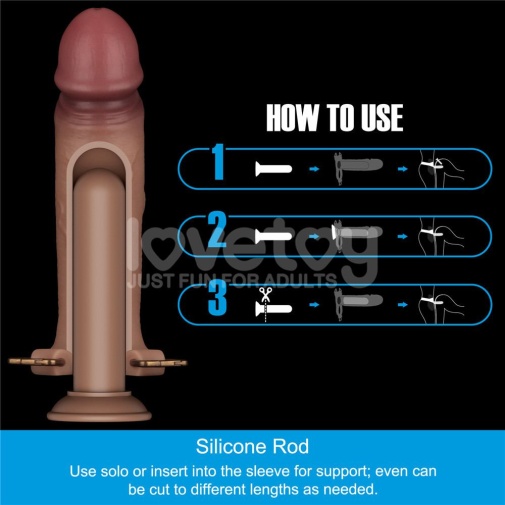 Lovetoy - Ingen 空心穿戴式 9'' 假阳具套装 加细码至中码 - 肉色 照片