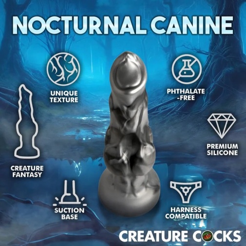 Creature Cocks - Night Prowler Dildo L - Grey photo
