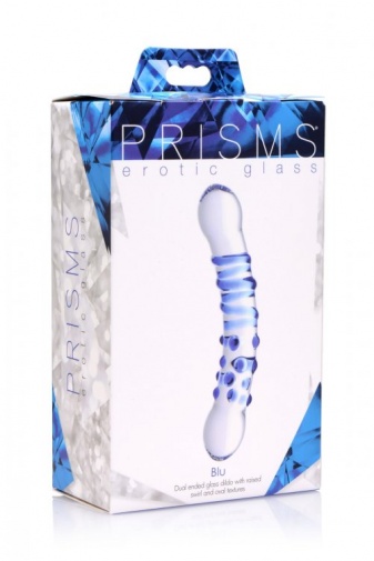 Prisms Erotic Glass - Blu Dual Ended Dildo - Clear photo