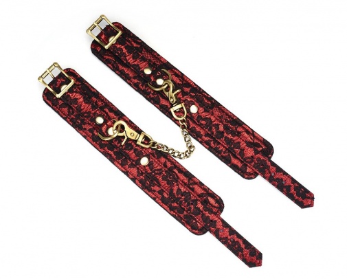 Liebe Seele - Victorian Garden Ankle Cuffs - Red photo