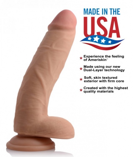 USA Cocks - 9″ Ameriskin Dual Density Dildo - Flesh photo