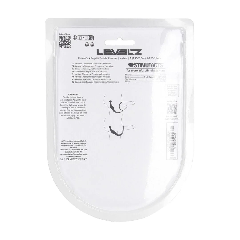 Levelz - 前列腺刺激阴茎环 M码 - 黑色 照片-8