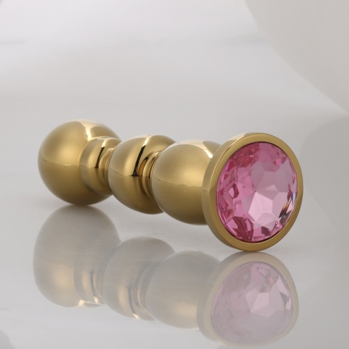 MT - Anal Plug 139x35mm - Golden/Pink photo