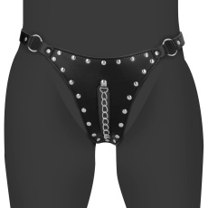 Ouch - Xtreme Chastity Thong w Chain - Black 照片