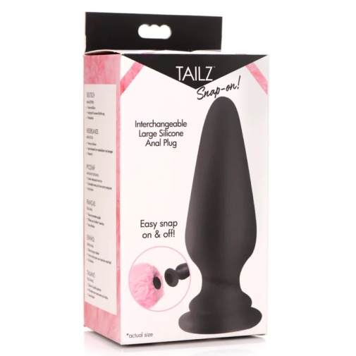 Tailz - Snap-On 肛塞 大碼 - 黑色 照片