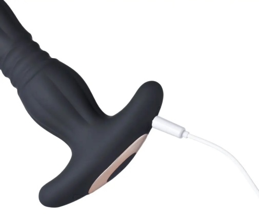 Honey Play Box - Agas Thrusting Butt Plug w Remote - Black 照片