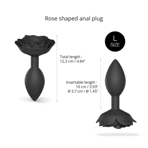 Love to Love - Open Roses Anal Plug L - Black photo