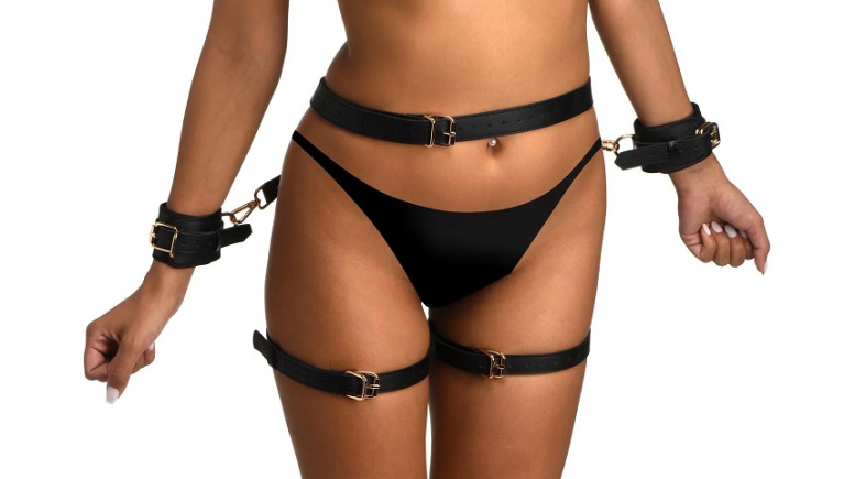 Strict - 蝴蝶結束縛束帶 - 黑色 - 中碼/大碼 照片