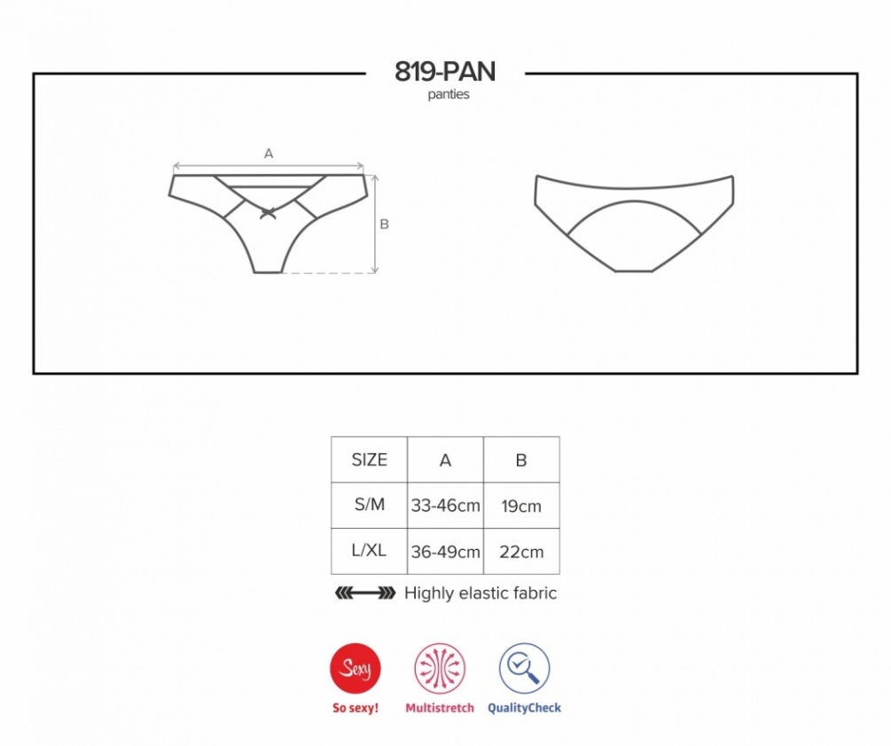 Wanna feel amazing and make him go crazy over your buttocks?... Obsessive - 819-PAN-1 Panties - Black - L/XL photo-9