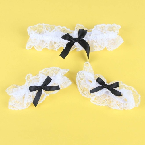 Ohyeah - Maid Open Bra Set - Black - M 照片