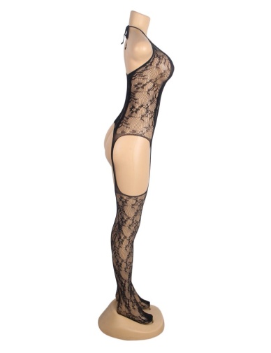 Ohyeah - Sexy Jacquard Bodystocking - Black 照片