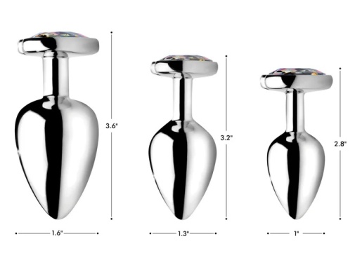 Booty Sparks - 心形彩虹寶石金屬肛塞 細碼 照片