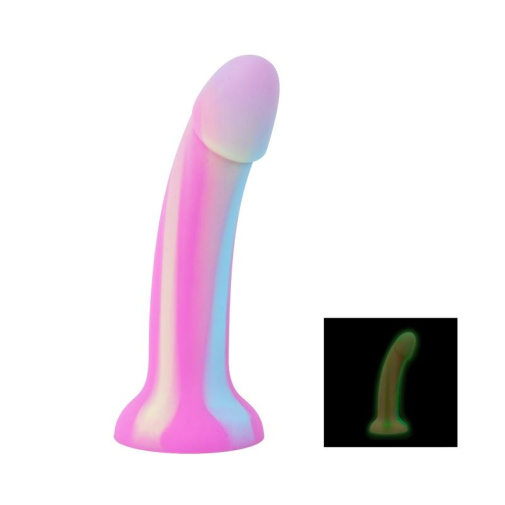 Easytoys - Glow Candy Swirl Dildo 19cm - Pink photo