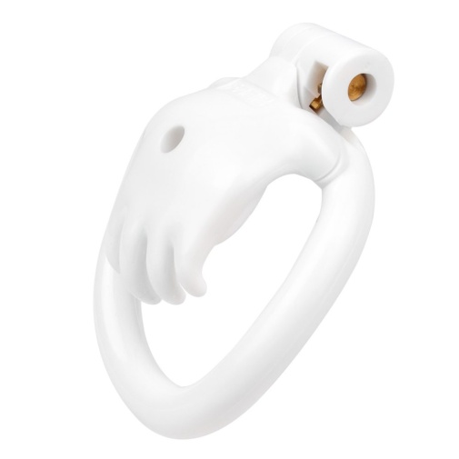 FAAK - Hand Shaped Resin Chastity Cage - White 照片
