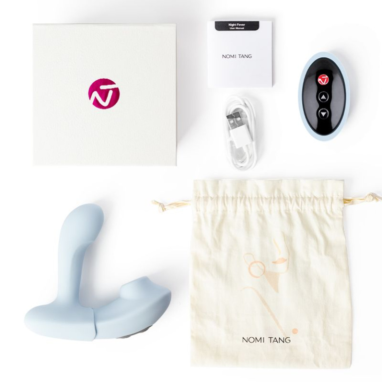 Nomi Tang - Night Fever 穿戴式遙控 2合1 吸吮震動器 - 藍色 照片