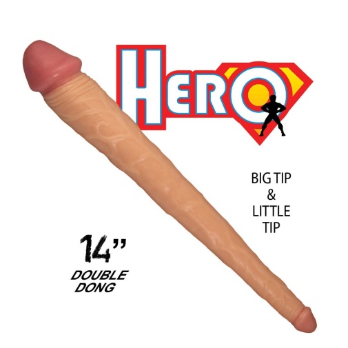 Nasstoys - Hero 14" Nasstoys 可弯曲双头仿真假阳具 - 肉色 照片