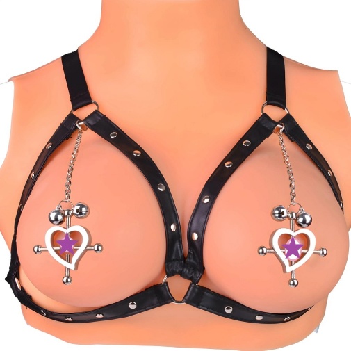 FAAK - Heart Nipple Clamps w Harness photo