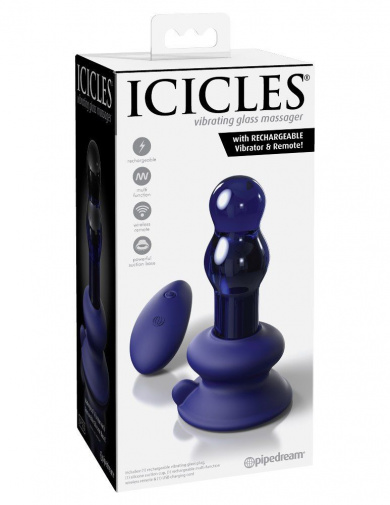 Icicles - Vibro Glass Plug No 83 - Blue photo