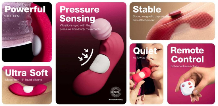 Sauce - Bow Bow Sensing Panty Vibrator - Pink photo