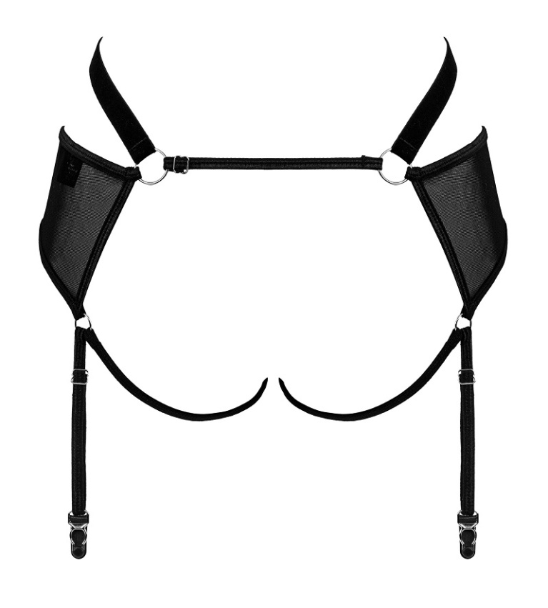 Obsessive - Allunes 开裆 吊袜带 - 黑色 - 细码/中码 照片