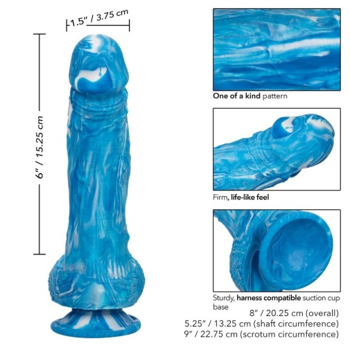 CEN - 6" Twisted Realistic Dildo - Blue 照片